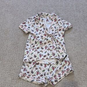 Roller Rabbit Kids Pajama Set - White with Multicolor Print